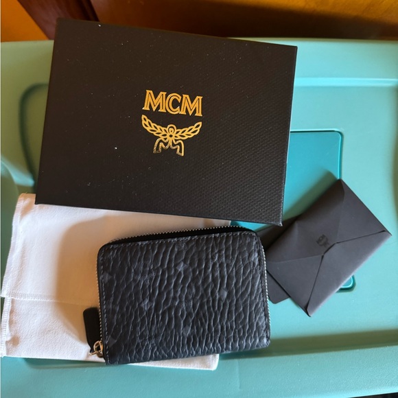 Mcm small compact zipper wallet